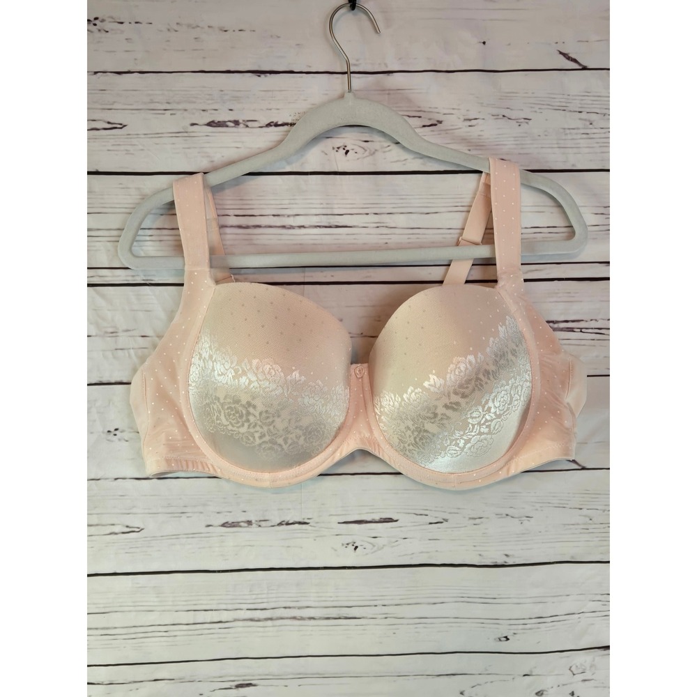 Soma Stunning Support Full Coverage Bra 42D Beige Polka‎ Dot Floral Lace